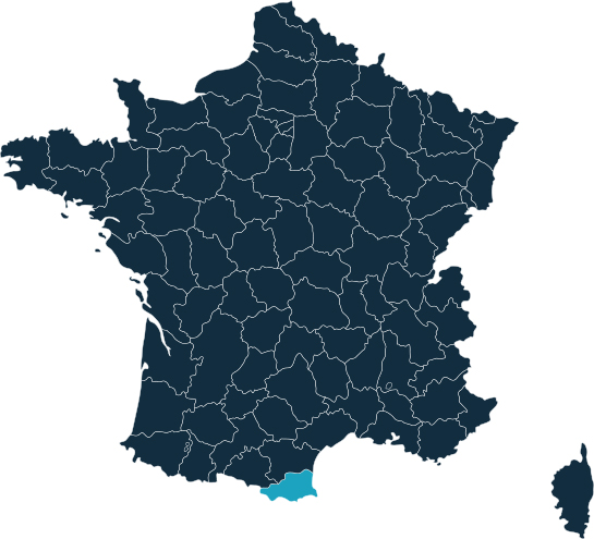 Carte de la France Pyrénées-Orientales